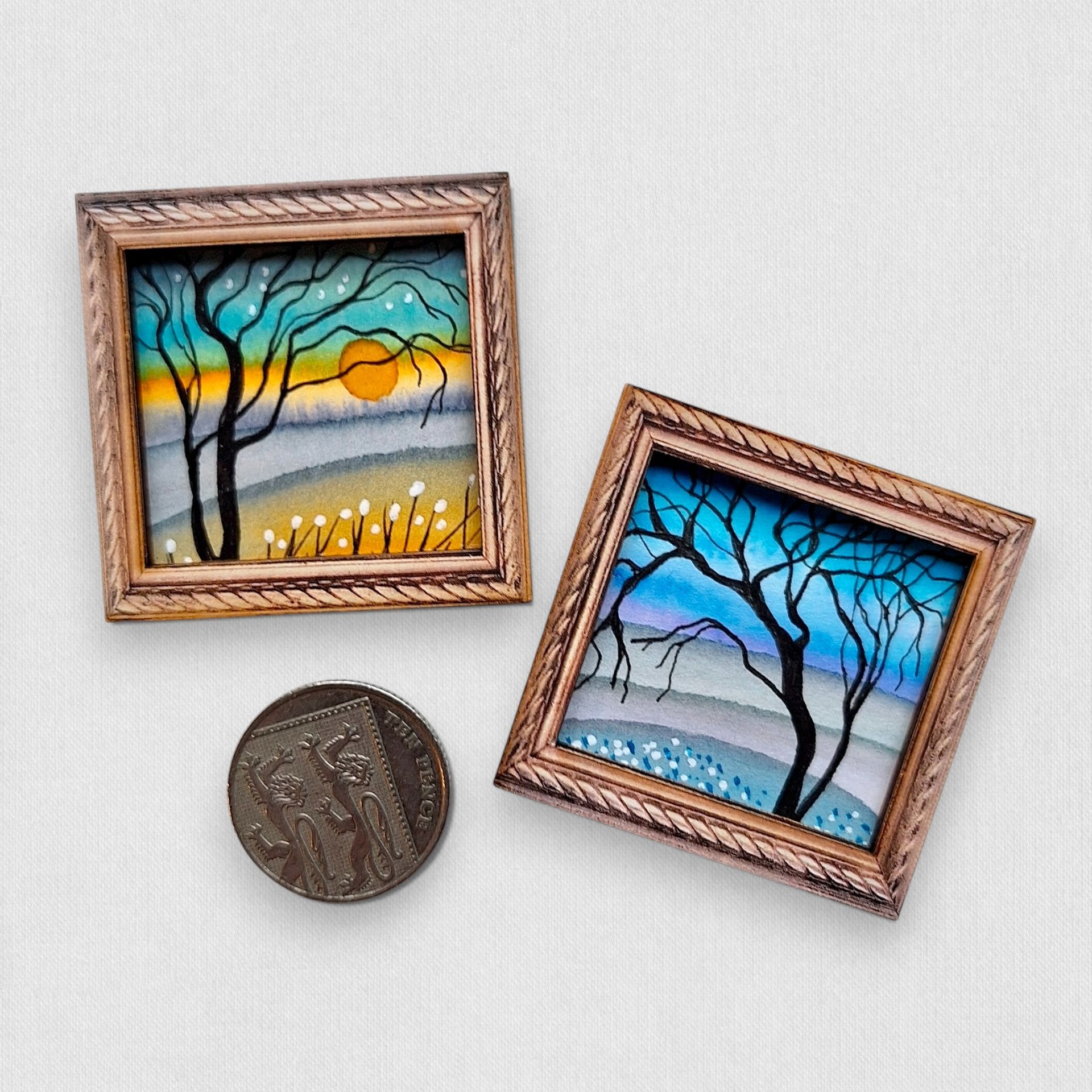 2 Tiny Original Paintings