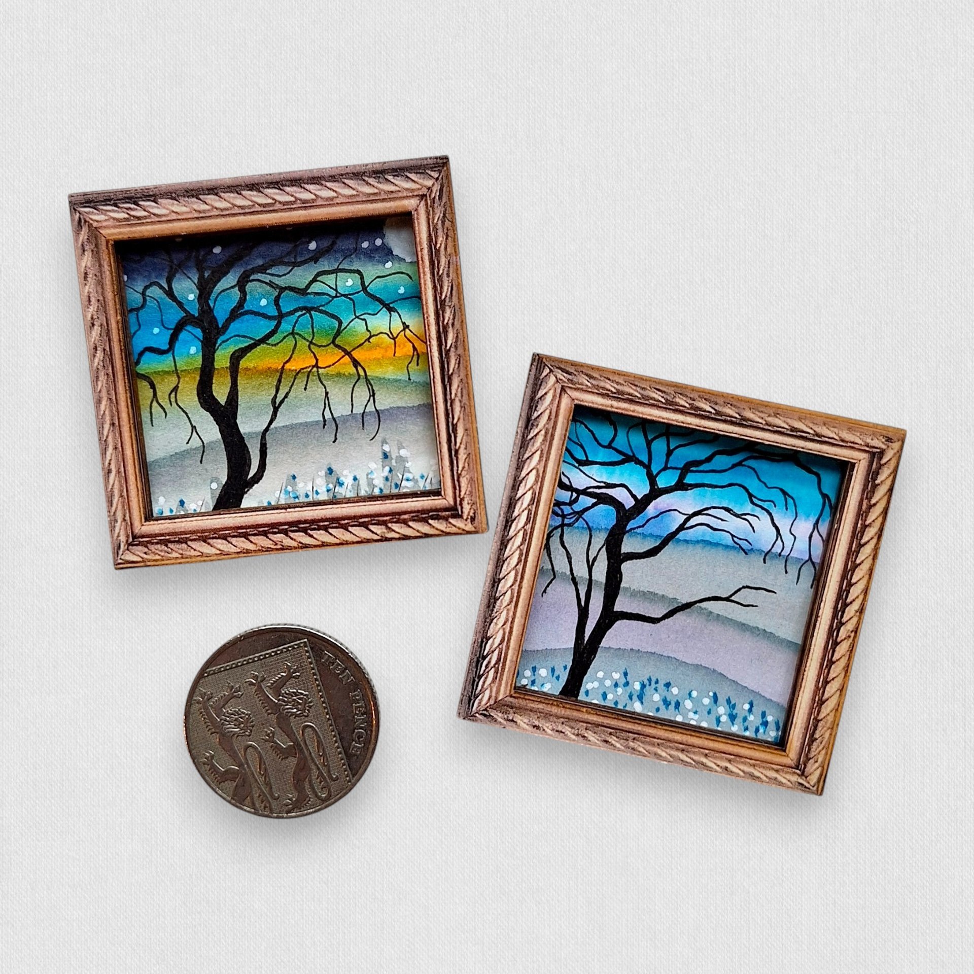 2 Tiny Original Paintings