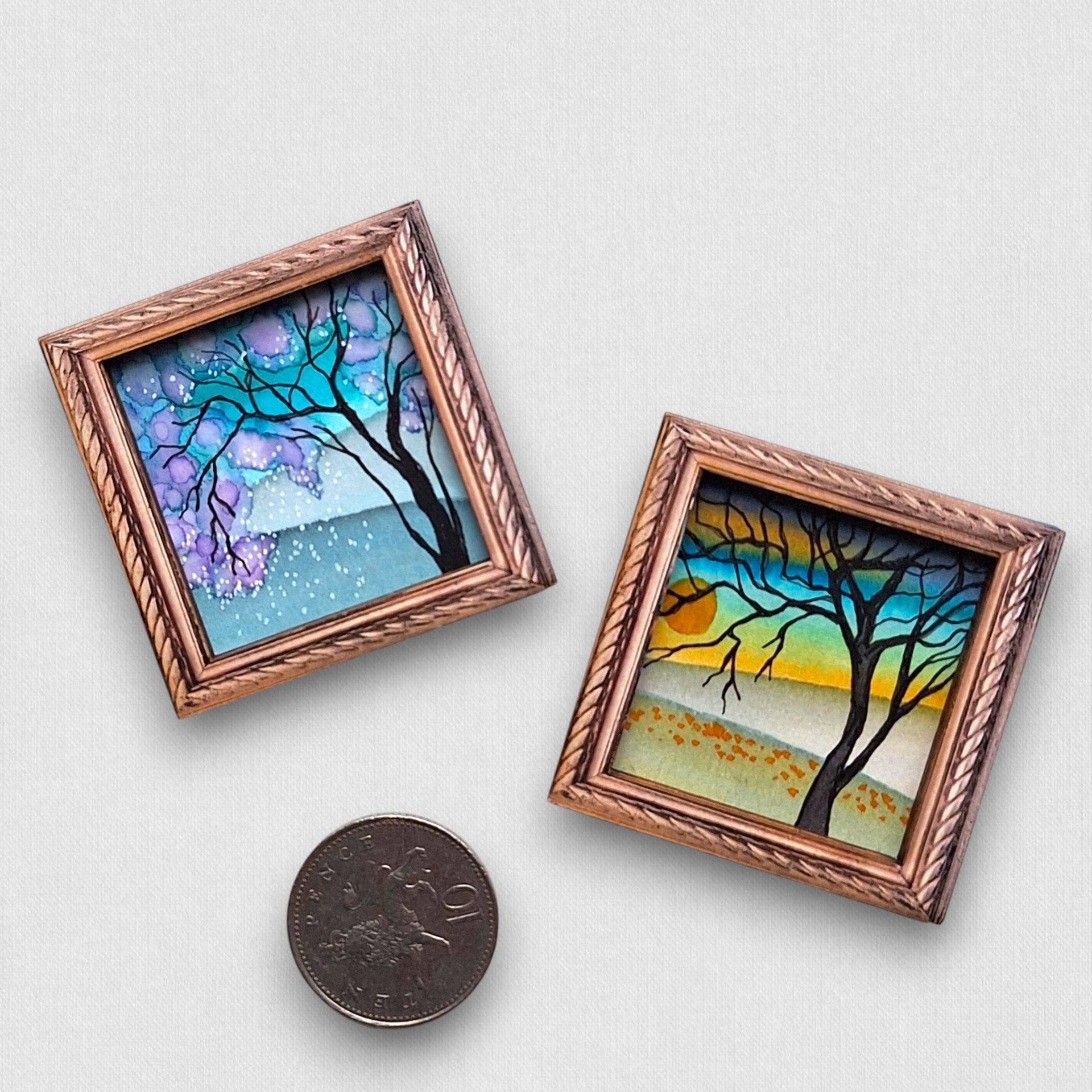 2 Tiny Original Paintings